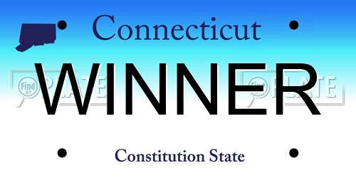 WINNER Connecticut License Plate