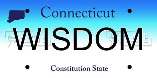 WISDOM Connecticut License Plate