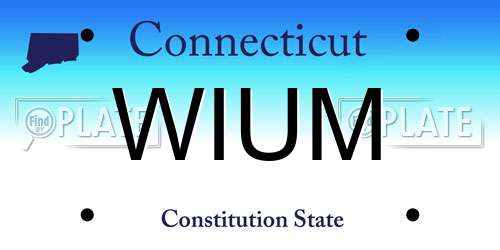 WIUM Connecticut License Plate