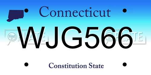 WJG566 Connecticut License Plate