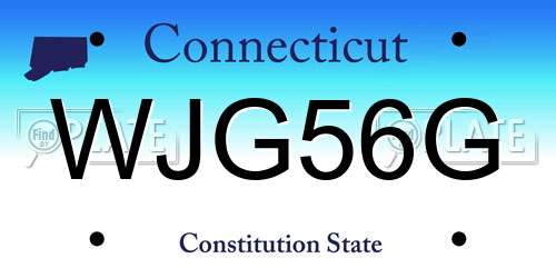 WJG56G Connecticut License Plate