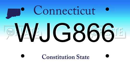 WJG866 Connecticut License Plate