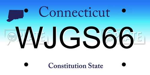 WJGS66 Connecticut License Plate