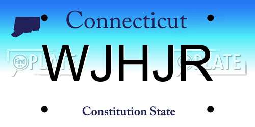 WJHJR Connecticut License Plate