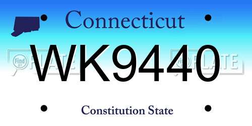 WK9440 Connecticut License Plate