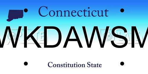 WKDAWSM Connecticut License Plate