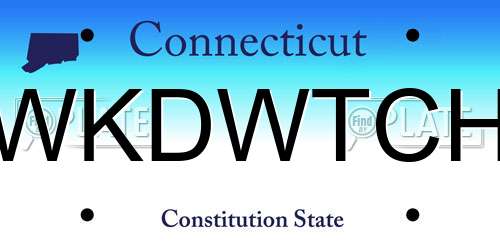 WKDWTCH Connecticut License Plate
