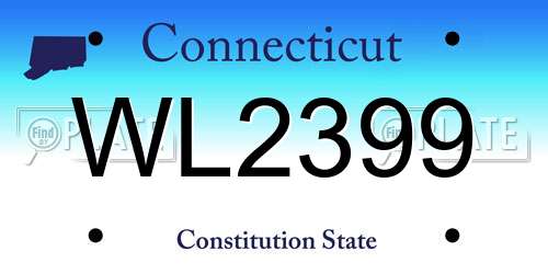 WL2399 Connecticut License Plate