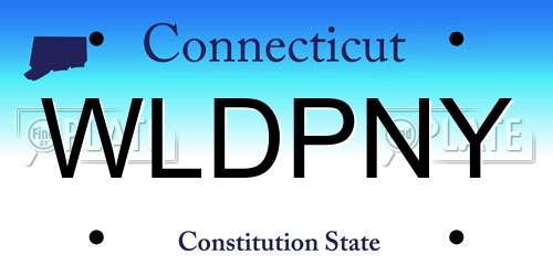 WLDPNY Connecticut License Plate