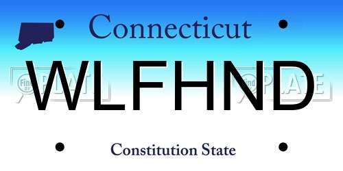 WLFHND Connecticut License Plate