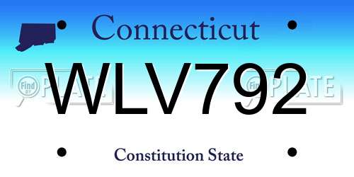 WLV792 Connecticut License Plate