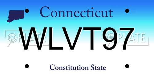 WLVT97 Connecticut License Plate