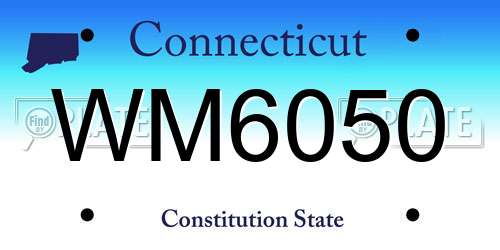 WM6050 Connecticut License Plate