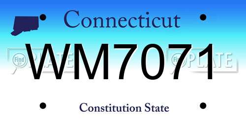 WM7071 Connecticut License Plate