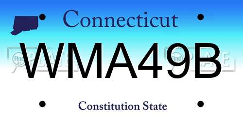 WMA49B Connecticut License Plate