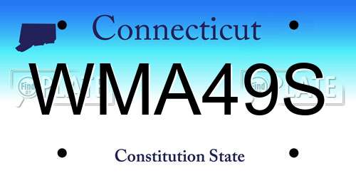 WMA49S Connecticut License Plate