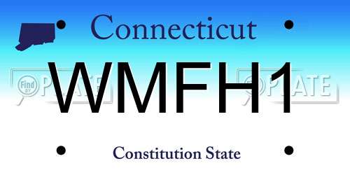 WMFH1 Connecticut License Plate