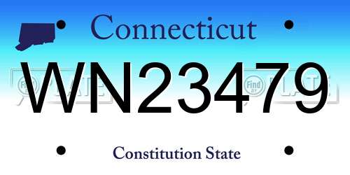 WN23479 Connecticut License Plate