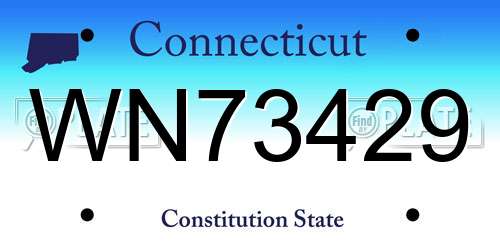 WN73429 Connecticut License Plate