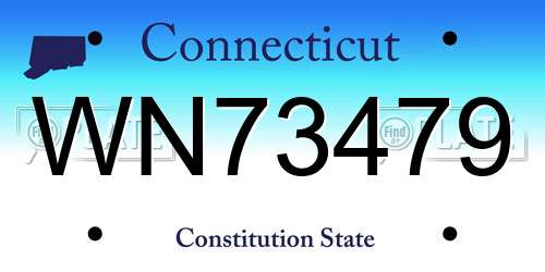 WN73479 Connecticut License Plate