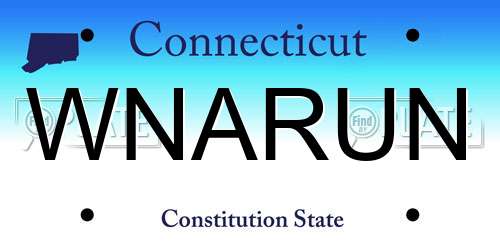 WNARUN Connecticut License Plate