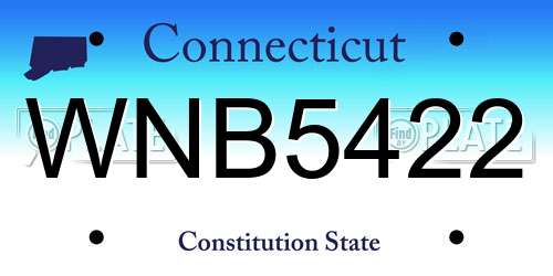 WNB5422 Connecticut License Plate