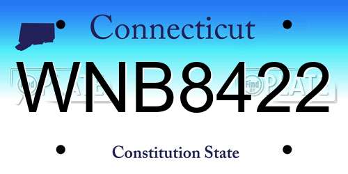 WNB8422 Connecticut License Plate