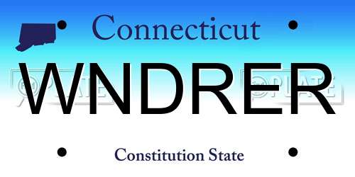 WNDRER Connecticut License Plate