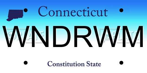 WNDRWM Connecticut License Plate