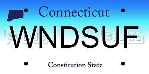 WNDSUF Connecticut License Plate