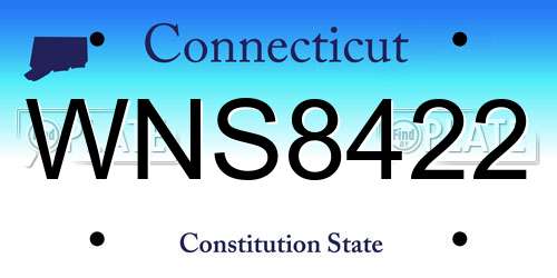 WNS8422 Connecticut License Plate
