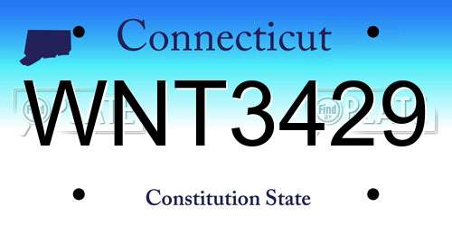 WNT3429 Connecticut License Plate