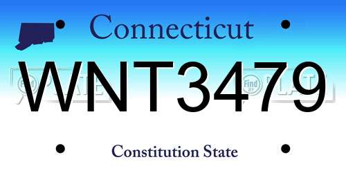 WNT3479 Connecticut License Plate