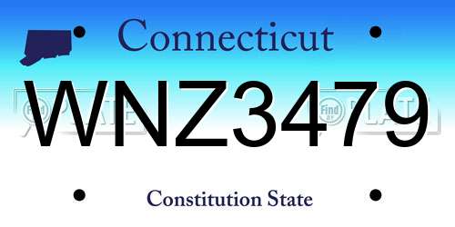 WNZ3479 Connecticut License Plate