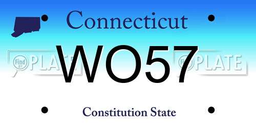 WO57 Connecticut License Plate