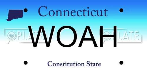 WOAH Connecticut License Plate