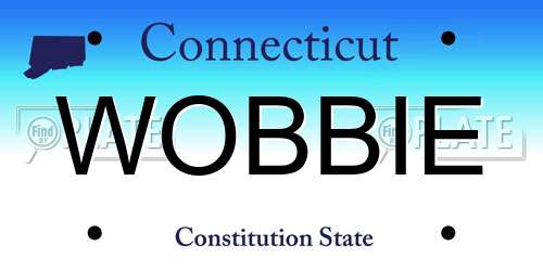 WOBBIE Connecticut License Plate