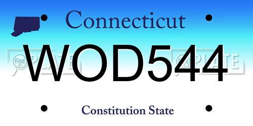 WOD544 Connecticut License Plate