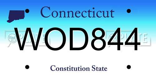 WOD844 Connecticut License Plate