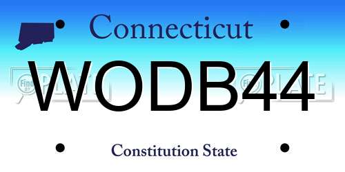 WODB44 Connecticut License Plate