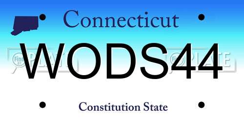 WODS44 Connecticut License Plate
