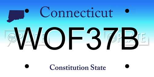 WOF37B Connecticut License Plate