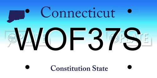 WOF37S Connecticut License Plate