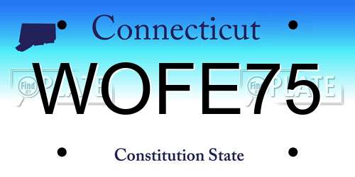 WOFE75 Connecticut License Plate