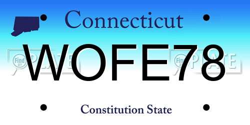 WOFE78 Connecticut License Plate