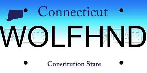 WOLFHND Connecticut License Plate