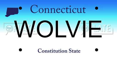 WOLVIE Connecticut License Plate