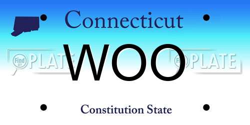 WOO Connecticut License Plate