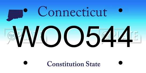 WOO544 Connecticut License Plate