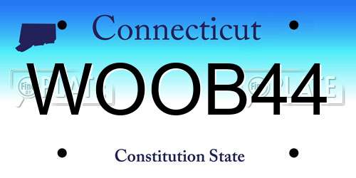 WOOB44 Connecticut License Plate